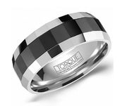 CROWN RING Men's Tungsten & Ceramic Wedding Band